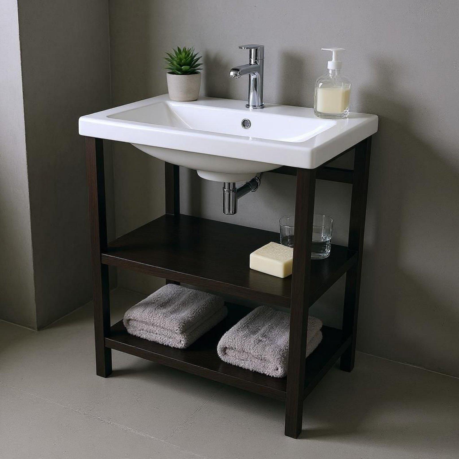 Мебель в стиле Loft с прямоугольным умывальником 60 см Black (2388) - фото 9 Мебель в стиле Loft с прямоугольным умывальником 60 см Black (2388) - фото 9