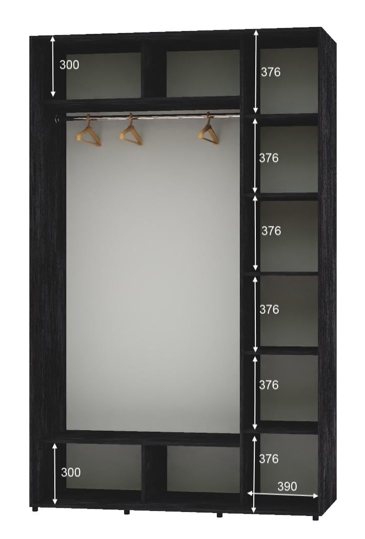 Шафа-купе дводверна Алекса ДСП 140х60х230 см Бетон темний (51136) - фото 2 Шафа-купе дводверна Алекса ДСП 140х60х230 см Бетон темний (51136) - фото 2