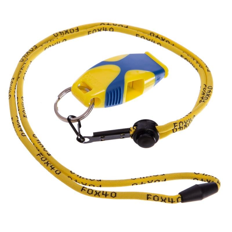 Свисток судейский Zelart Sharx Safety FOX40-Sharx-SAF пластиковый Желтый/Синий (DR007514)