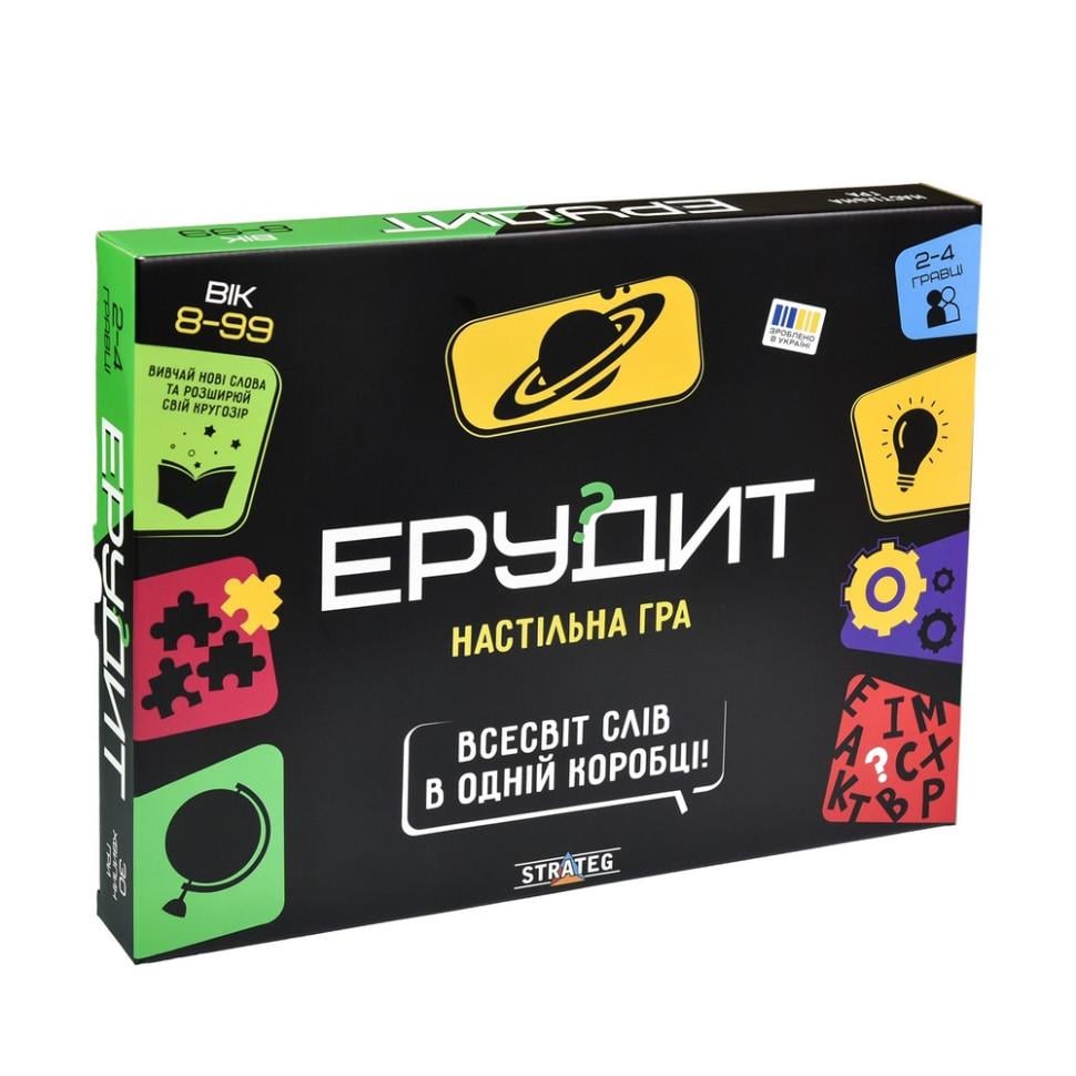 Настільна гра Strateg Ерудит 30451 ігрове поле набір фішок-літер (RLT49922)