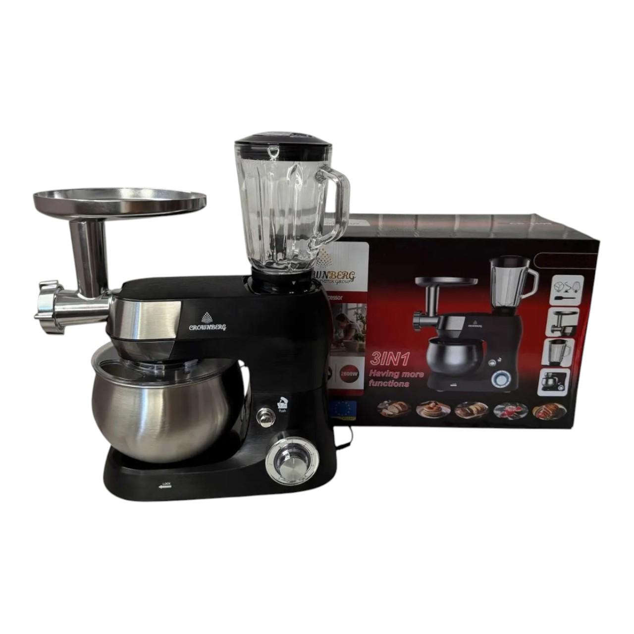 Комбайн кухонний Crownberg CB-3409 кухонна машина з місткою чашею та імпульсним режимом 2600 Вт 5 л (є309) - фото 11 Комбайн кухонний Crownberg CB-3409 кухонна машина з місткою чашею та імпульсним режимом 2600 Вт 5 л (є309) - фото 11