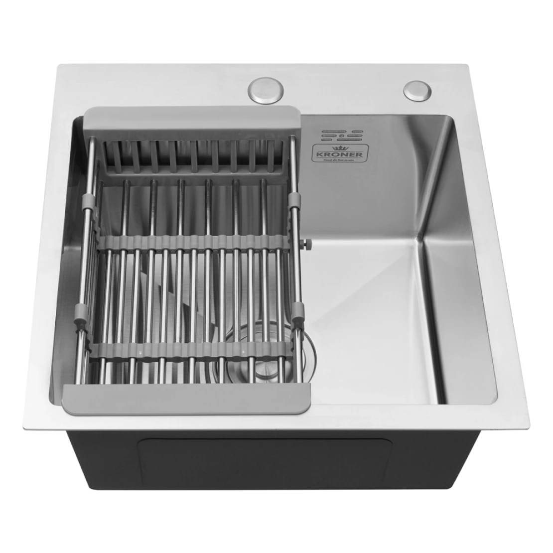 Мийка для кухні Kroner KRP Gebürstet 4545HM 3/1 мм з нержавіючої сталі (CV033855) - фото 6 Мийка для кухні Kroner KRP Gebürstet 4545HM 3/1 мм з нержавіючої сталі (CV033855) - фото 6
