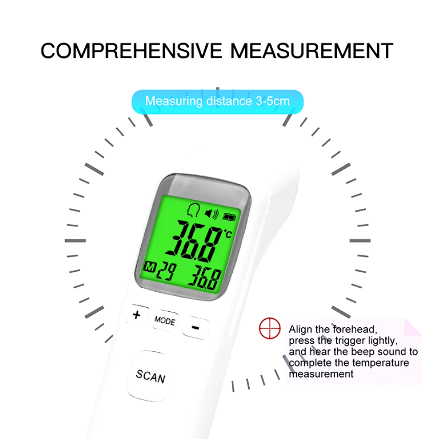 Термометр безконтактний 3в1 Non-contact 7.0 (131247) - фото 6