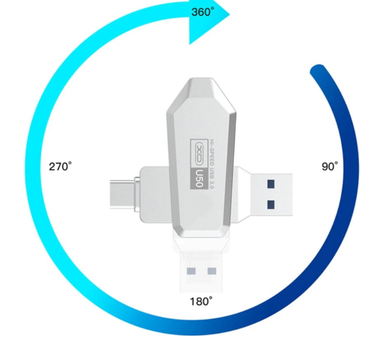 Флеш-память Xo U50 Type-C 3.0 64 Gb Стальной (MAW-44128_397) - фото 3 Флеш-память Xo U50 Type-C 3.0 64 Gb Стальной (MAW-44128_397) - фото 3