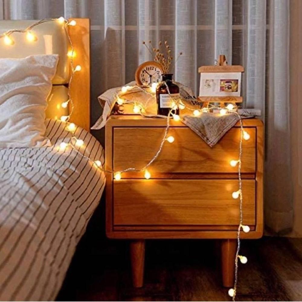 Гірлянда світлодіодна Кульки на ялинку 200 LED 10 мм 10 м білий провід Теплий білий - фото 4 Гірлянда світлодіодна Кульки на ялинку 200 LED 10 мм 10 м білий провід Теплий білий - фото 4