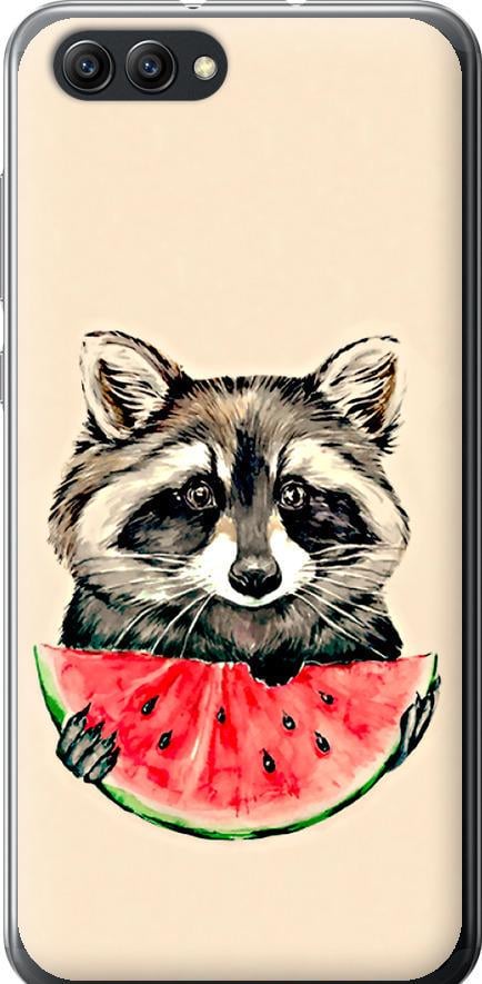Чехол на Huawei Honor V10 / View 10 Енотик с арбузом (4605u-1579-42517)