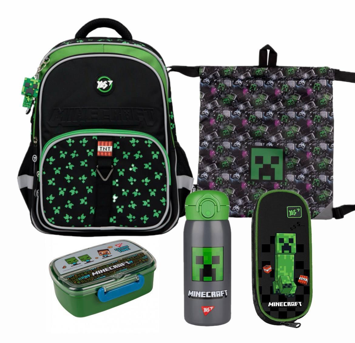 Набір YES Minecraft S-72 XXL рюкзак ортопедичний/пенал/сумка/термос/ланч-бокс 38 см (559900К8)