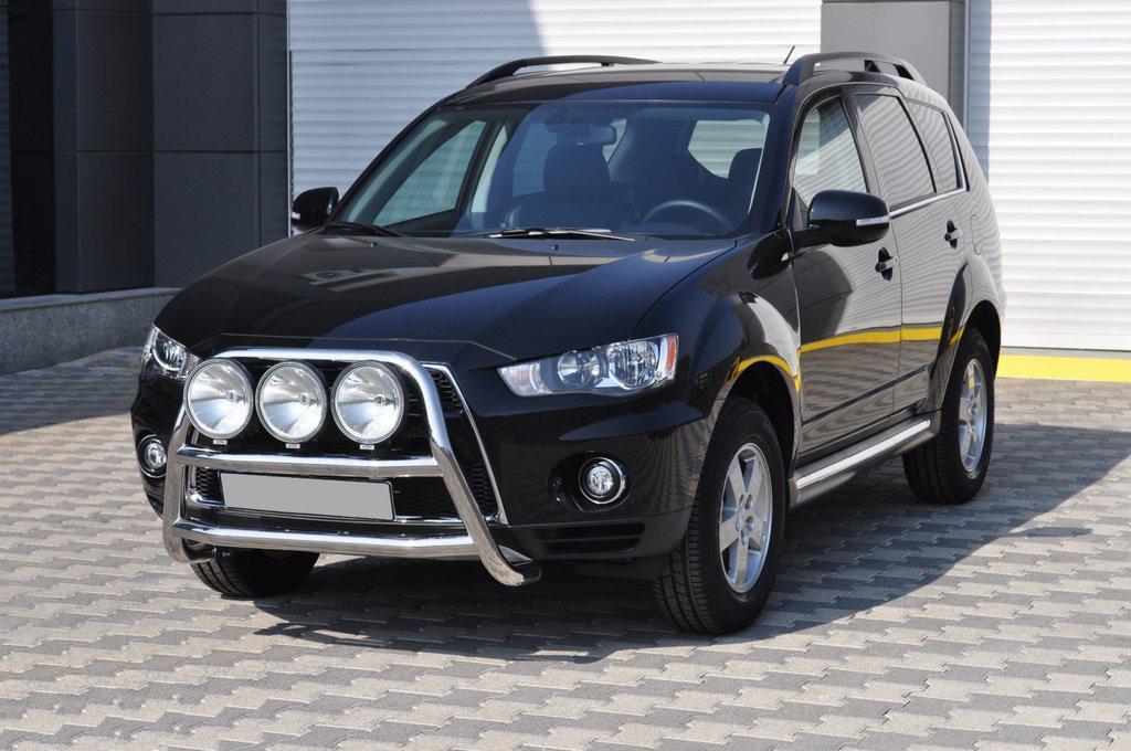 Кенгурятник WT018 CAN для Mitsubishi Outlander 2006-2012 гг. нержавеющая сталь Хром