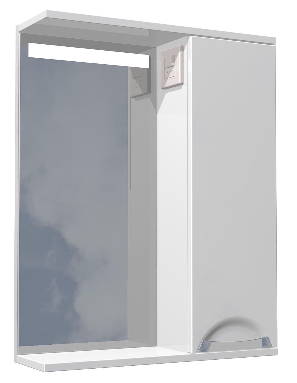 Шкаф с зеркалом для ванной комнаты AVT с LED-подсветкой 55 см (AVT-КЗЮ-55)