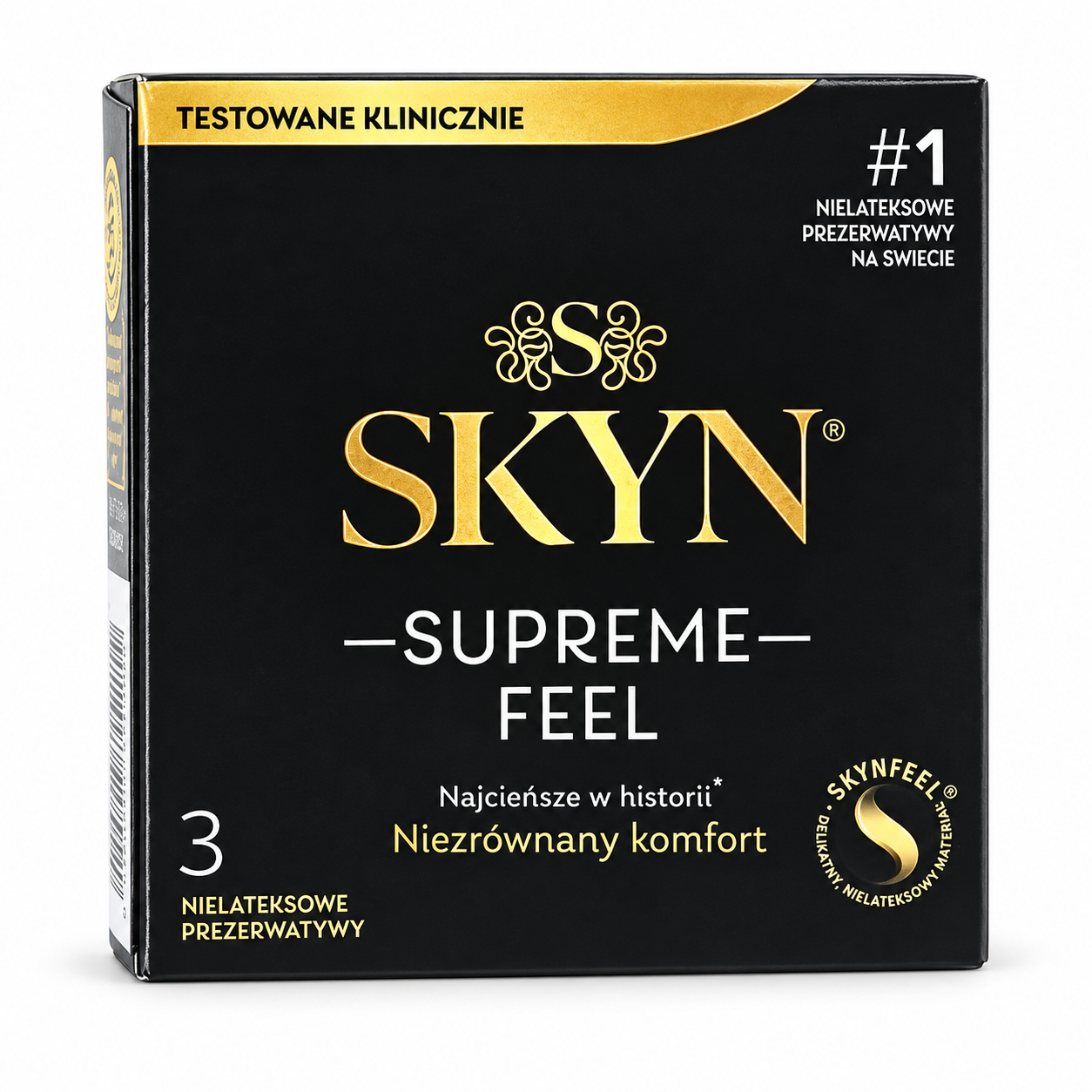 Презервативы ультратонкие безлатексные SKYN Supreme Feel полиизопреновые гладкие с водно-силиконовой смазкой 3 шт. 53 мм Презервативы ультратонкие безлатексные SKYN Supreme Feel полиизопреновые гладкие с водно-силиконовой смазкой 3 шт. 53 мм