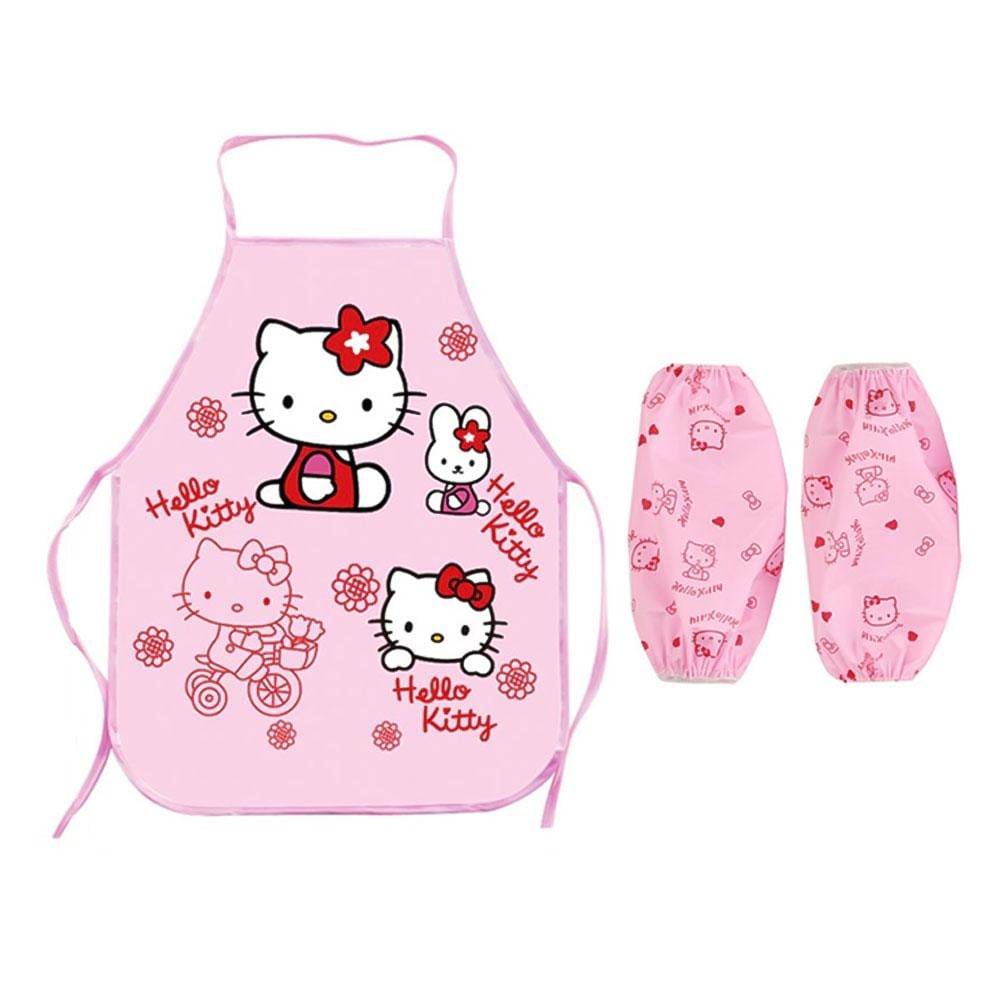 Дитячий фартух з нарукавниками Hello Kitty Рожевий (OK0080)