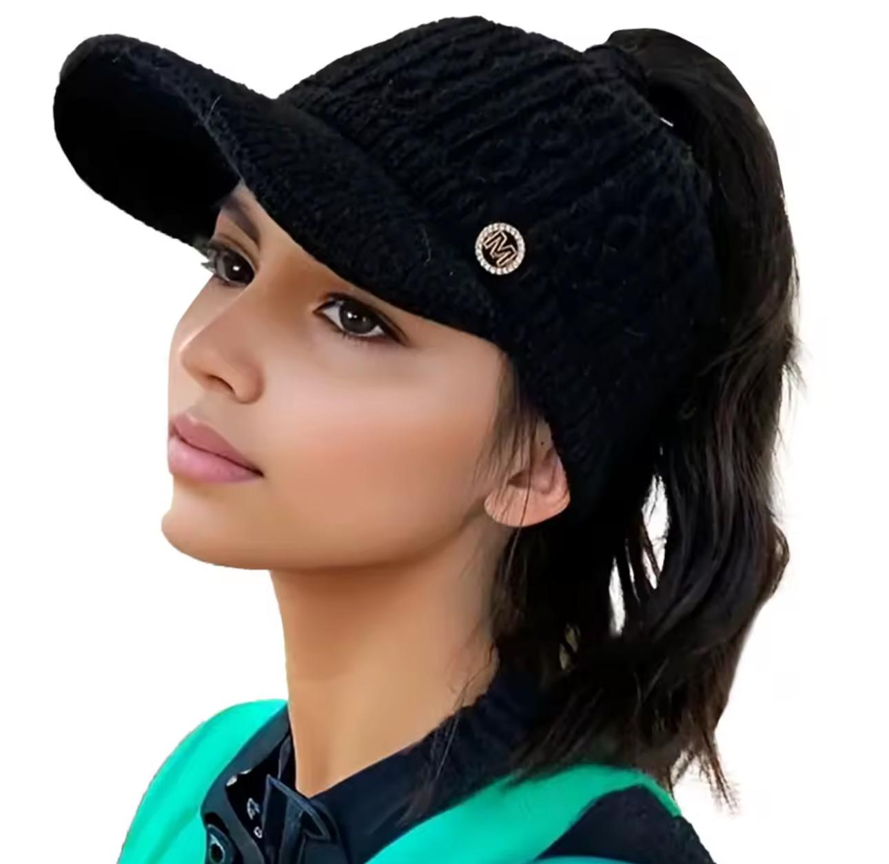 Кепка-повязка зимняя вязаная one size Черный (I119)