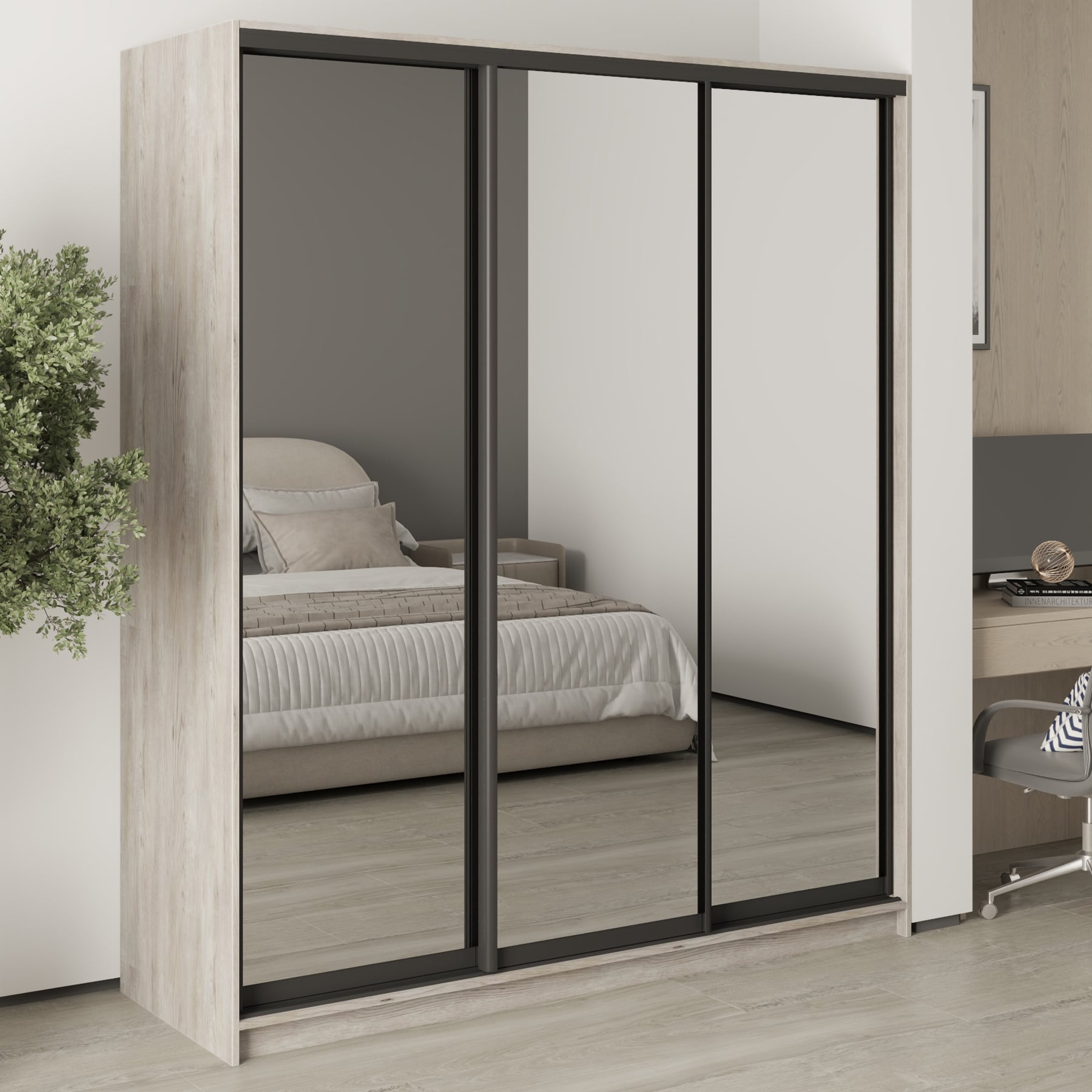 Шкаф-купе трехдверный Mebel Star Стандарт BG MBS-8496 180х45х210 см Аляска серый (1007907) Шкаф-купе трехдверный Mebel Star Стандарт BG MBS-8496 180х45х210 см Аляска серый (1007907)