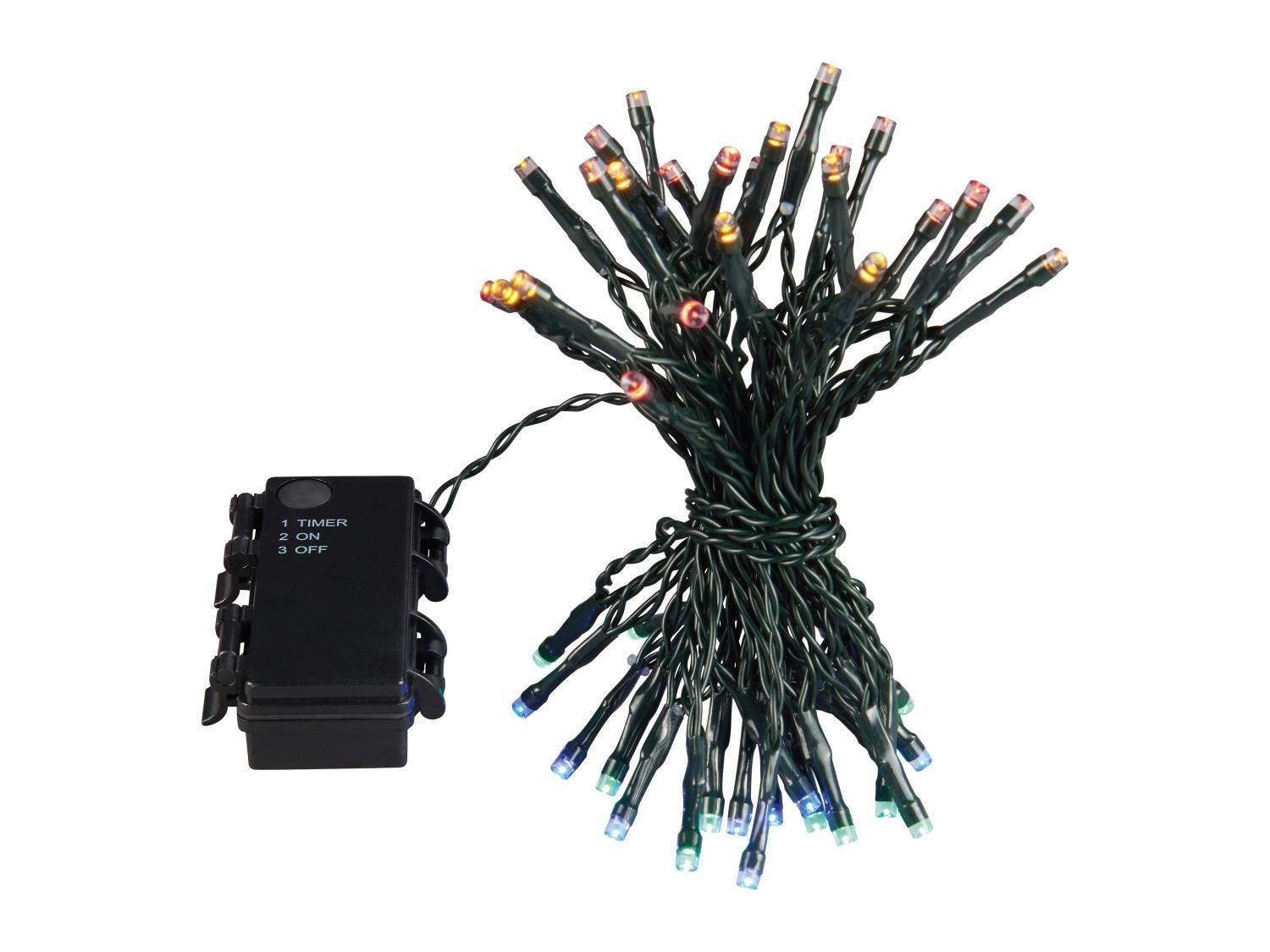 Гирлянда Livarno Home на батарейках + таймер 50 LED 5,4 м IP44 (P1-00211)