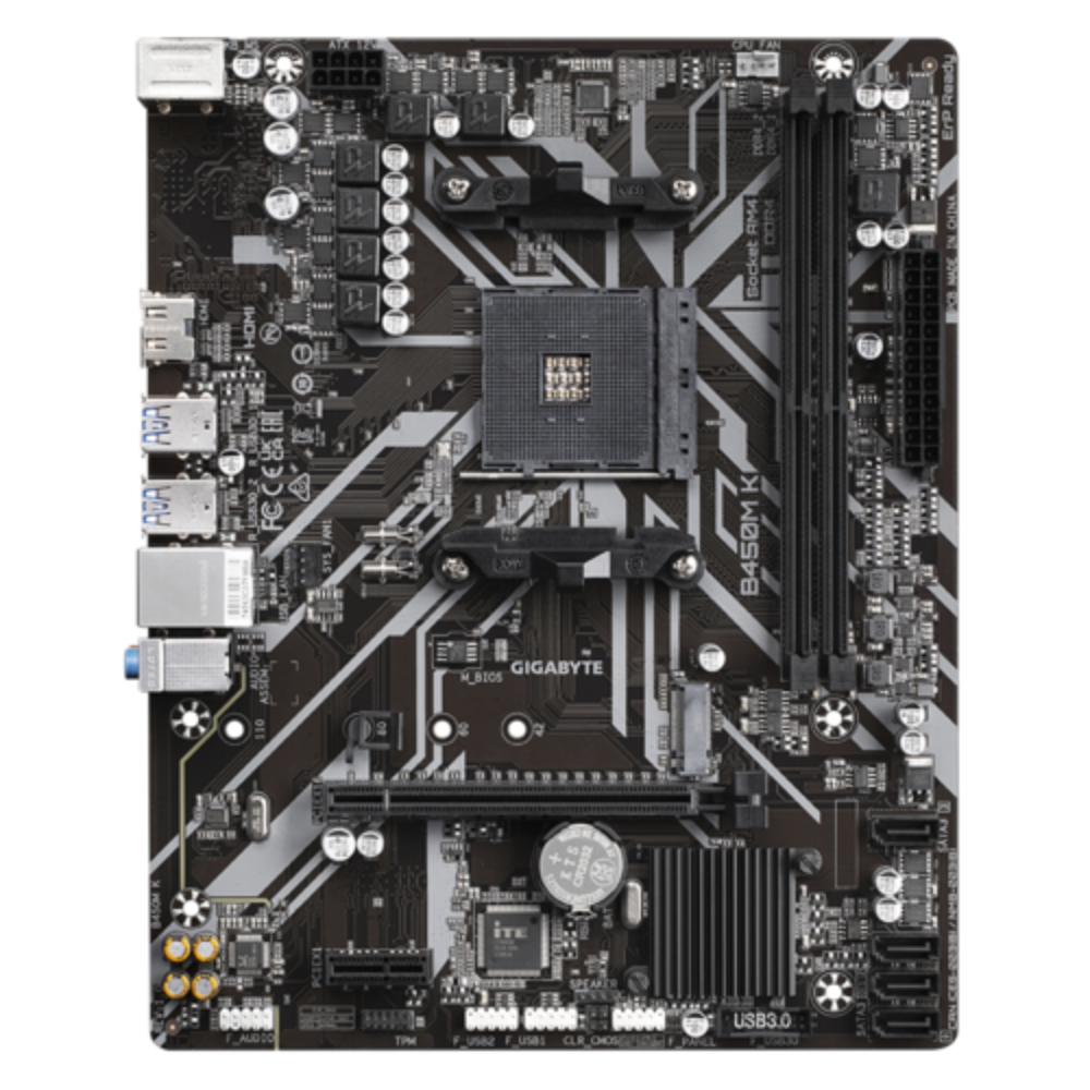 Материнська плата Gigabyte B450M K Socket AM4 чіпсет B450 HDMI MicroATX Ryzen 1000-5000 (585678)