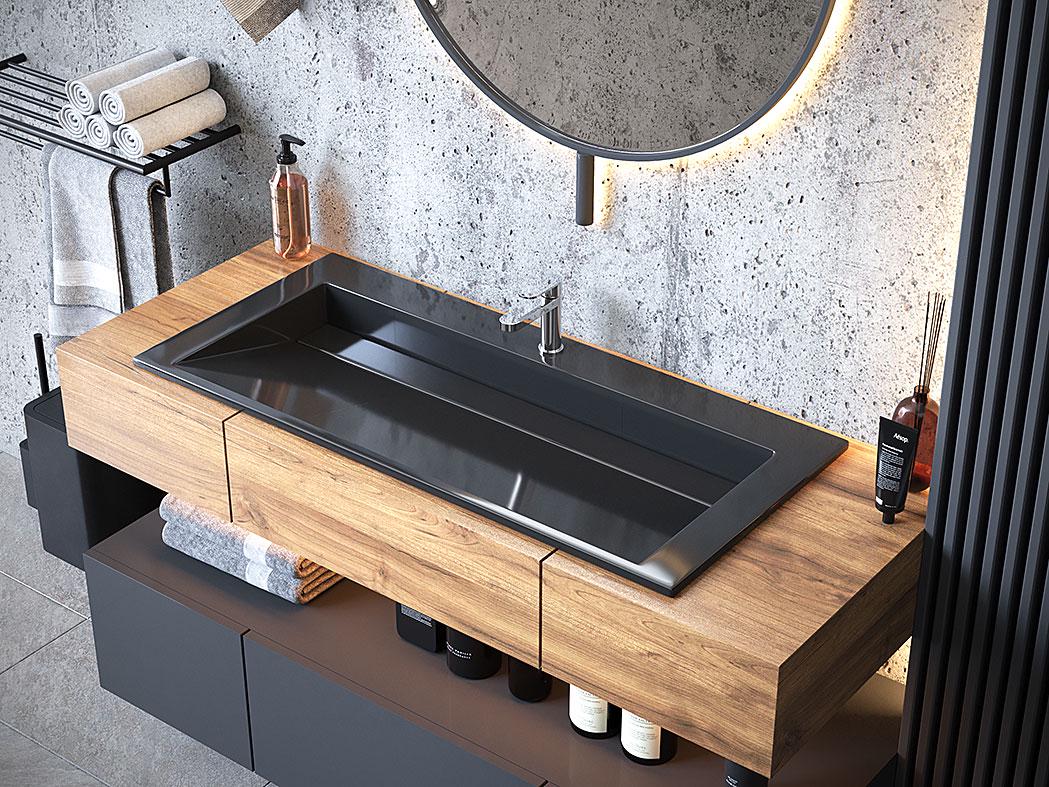 Умывальник накладной Luxor Kraft Low 100 Black (29912480)