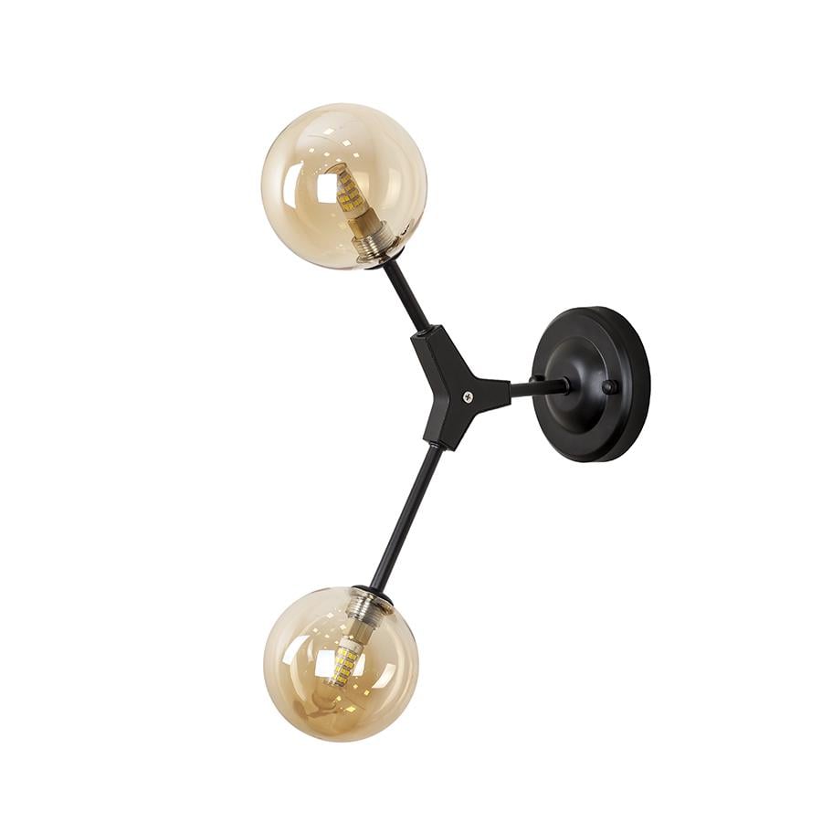 Настінний світильник Lighthouse LS-19514-2W BK/BR Чорний/Коричневий 