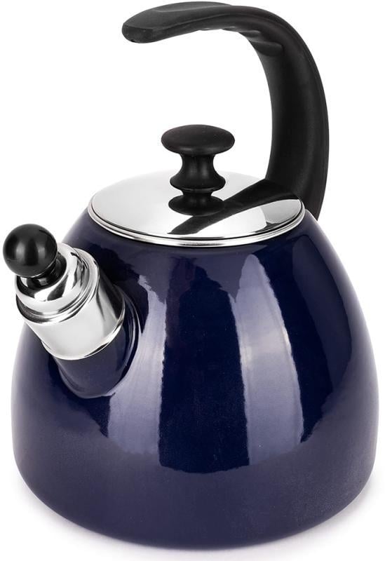 Чайник эмалированный Kamille Boiling Water со свистком 2,5л Синий - фото 2 Чайник эмалированный Kamille Boiling Water со свистком 2,5л Синий - фото 2