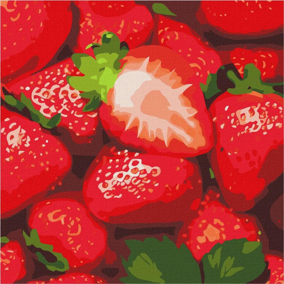 Картина по номерам Идейка Сочная клубника 25x25 см (KHO5648)