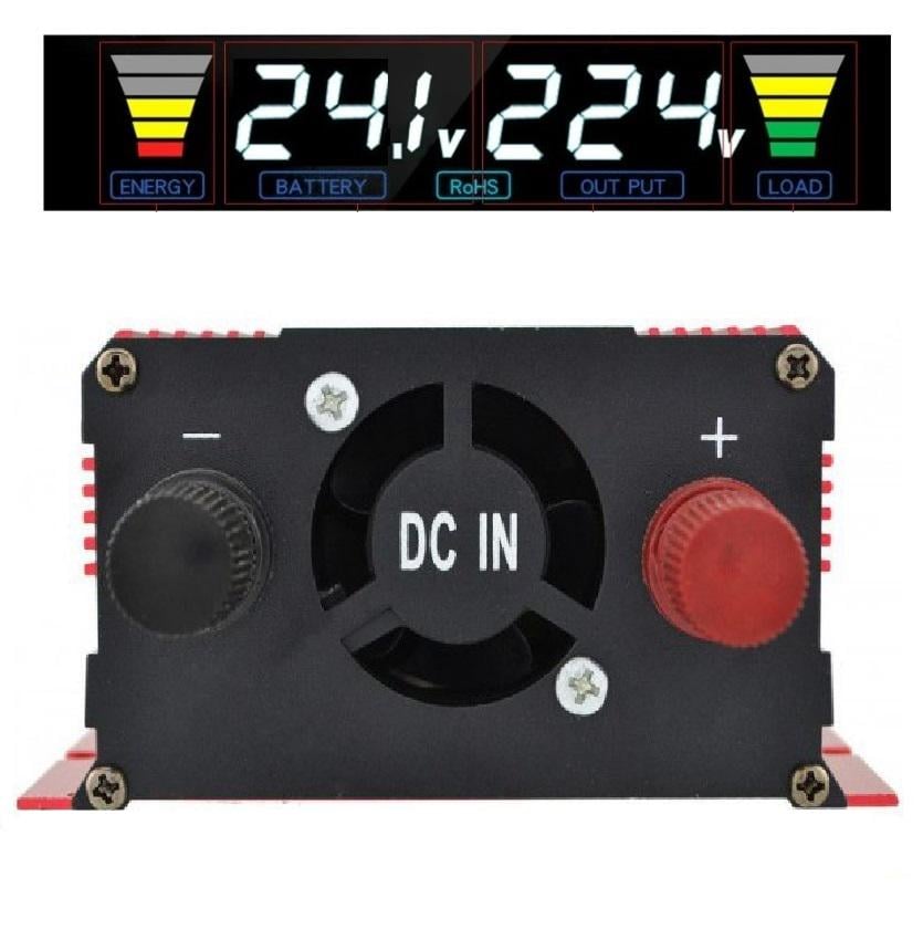 Перетворювач напруги UKC 24-220 V 2000 W з LCD дисплеєм - фото 4