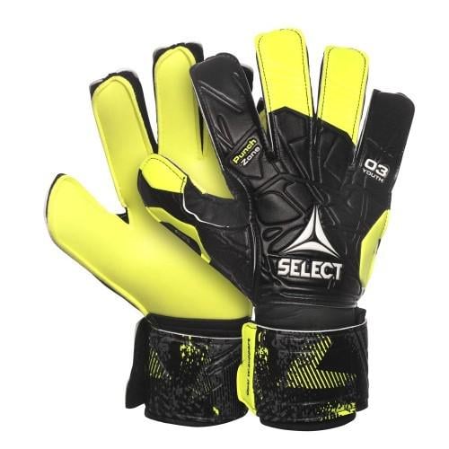 Рукавиці воротарські Select Goalkeeper Gloves 03 Youth р. 4 15,5 см Чорний/Жовтий (601030-405-4)