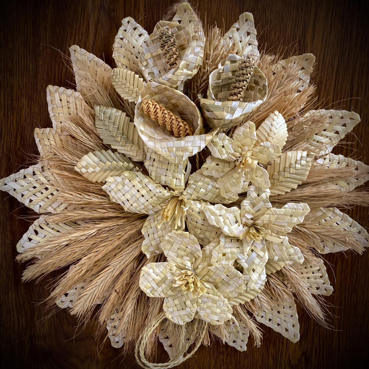 Плетеное панно из ржаной соломы 25 см (1860920835)