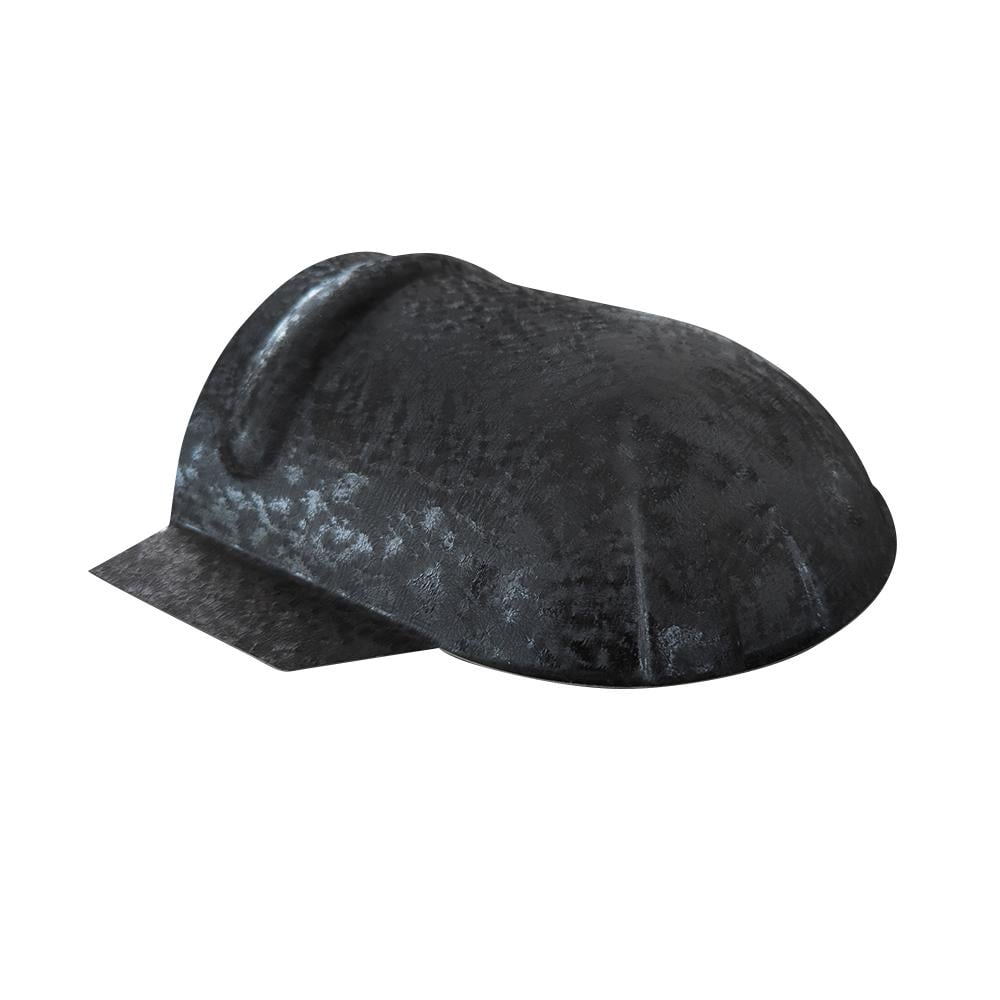 Заглушка конька полукруглого Thyssen Krupp штампованная RAL 9005 Relief ice Crystal Черный (31989897)