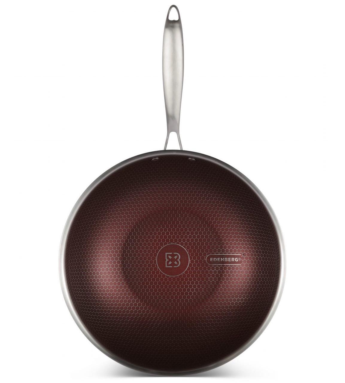 Сковорода Edenberg с антипригарным покрытием и стеклянной крышкой 32x9,5 см (EB-14110) - фото 8 Сковорода Edenberg с антипригарным покрытием и стеклянной крышкой 32x9,5 см (EB-14110) - фото 8