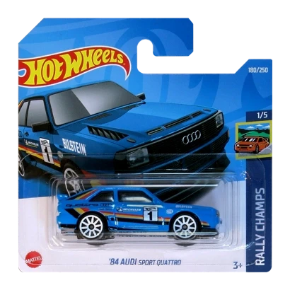 Машинка Hot Wheels Mattel '84 Audi Sport Quattro Rally Champs (HCX60) Машинка Hot Wheels Mattel '84 Audi Sport Quattro Rally Champs (HCX60)
