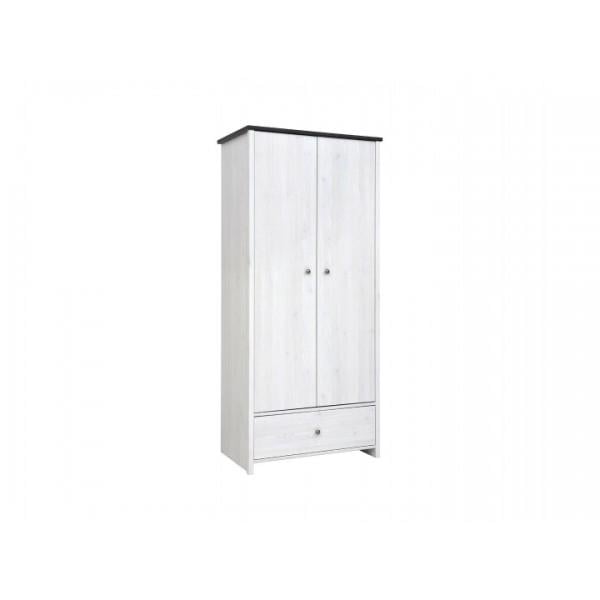 Шафа для готелю розпашна Gerbor Порто SZF 2D1S дводверна з ДСП 885х555х1200 мм Білий (5918)