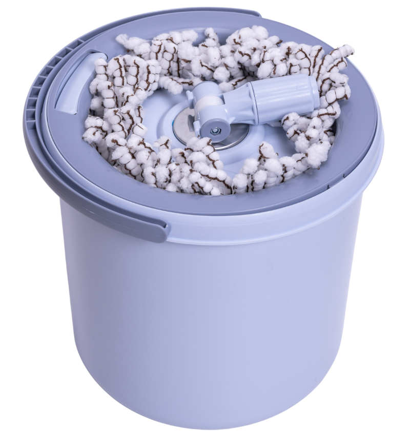 Комплект для уборки швабра веревочная и ведро с отжимом Голубой (HP-35015-21) - фото 3 Комплект для уборки швабра веревочная и ведро с отжимом Голубой (HP-35015-21) - фото 3