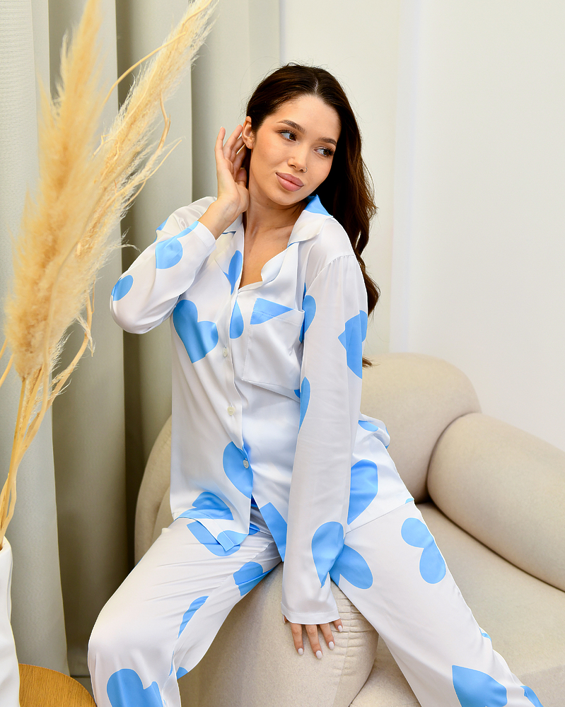 Пижама женская Модельер 8194 р. 42 Бело-голубой (11871) - фото 9 Пижама женская Модельер 8194 р. 42 Бело-голубой (11871) - фото 9