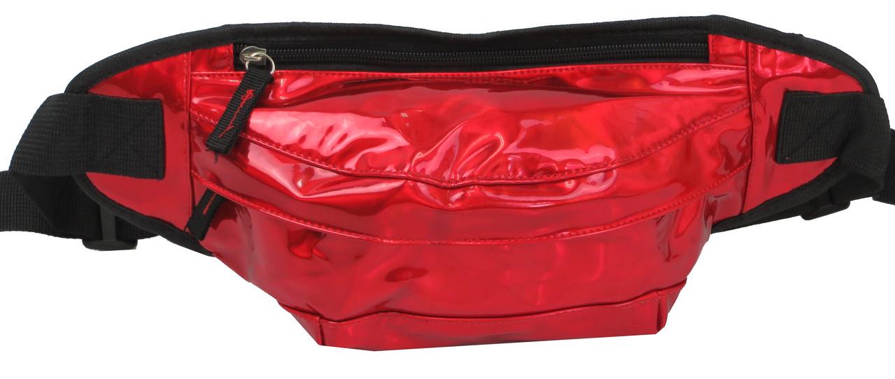 Поясная сумка Loren из кожзама голограммная Красный (SS112)