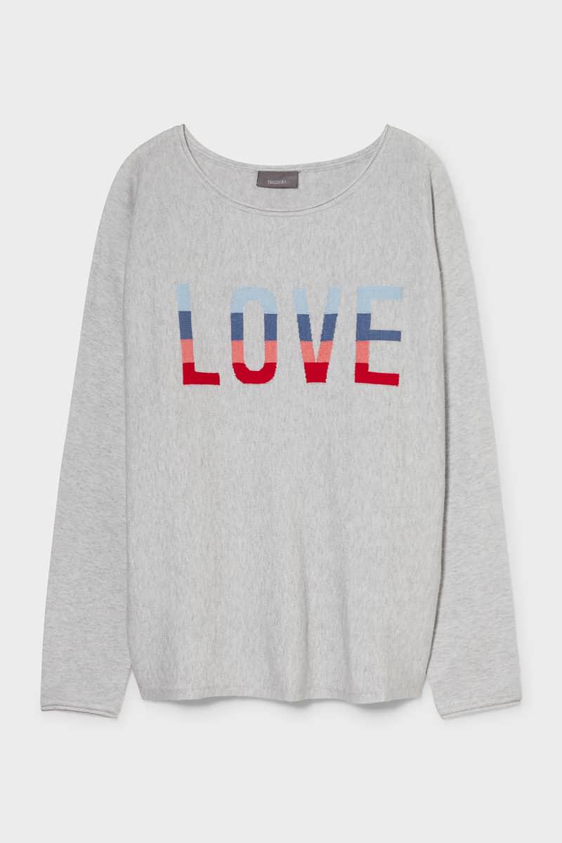 Джемпер C&A Написи M Сірий (2120859)