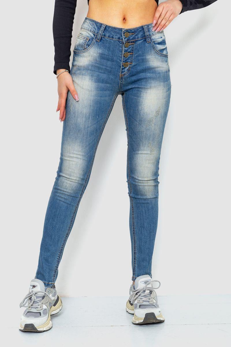 Джинсы женские с потертостями Ager 244RS04 р. 28 Синий (65f2d3f7a4b9607aef04ec6b)