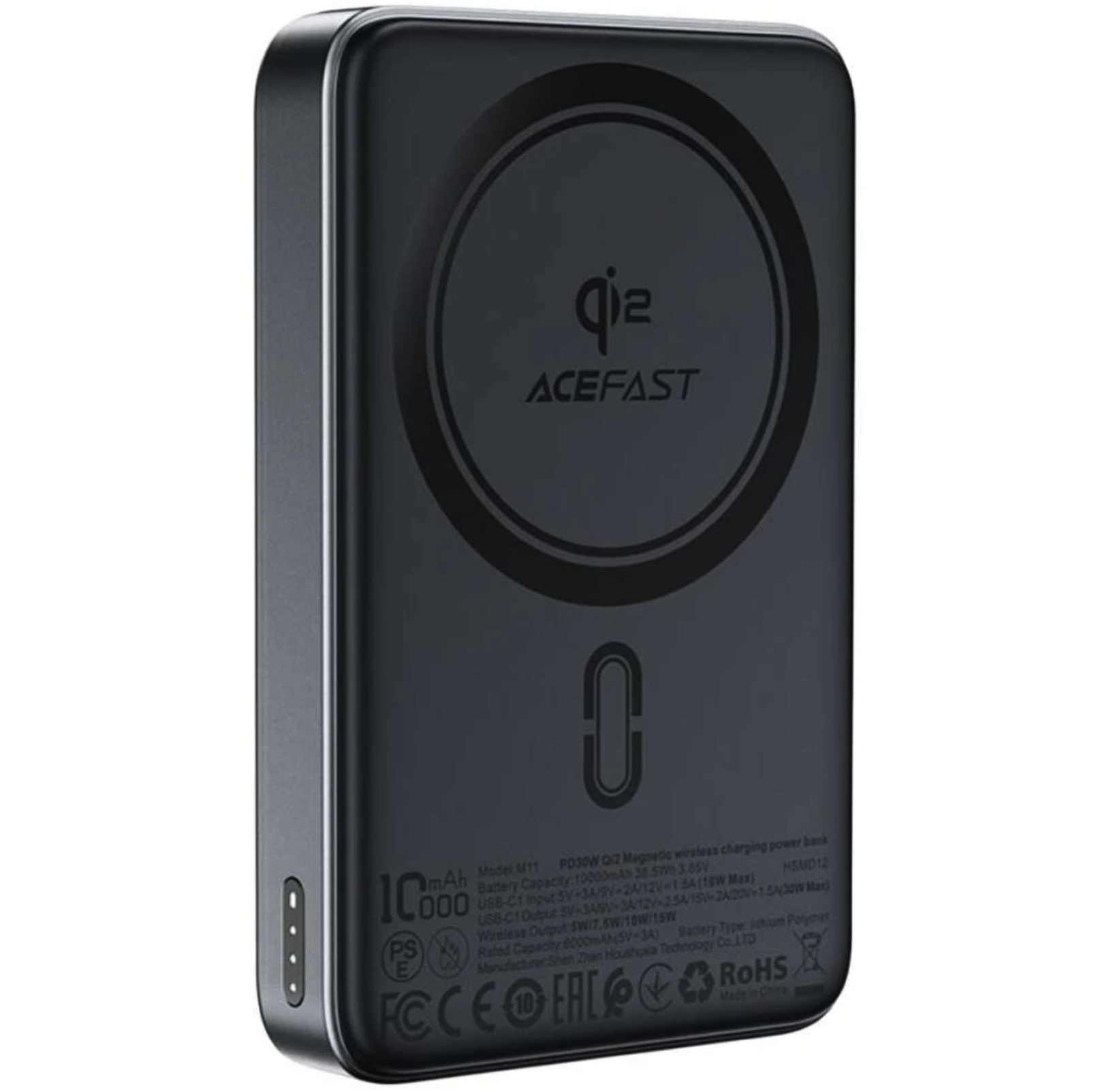 Акумулятор зовнішній Acefast M11 10000mAh 30W з функцією підставки та MagSafe з магнітним кріпленням для iPhone та Android