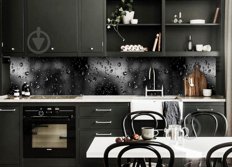 Наклейка виниловая кухонный фартук  Zatarga  "Капли дождя на стекле"  600х3000 мм