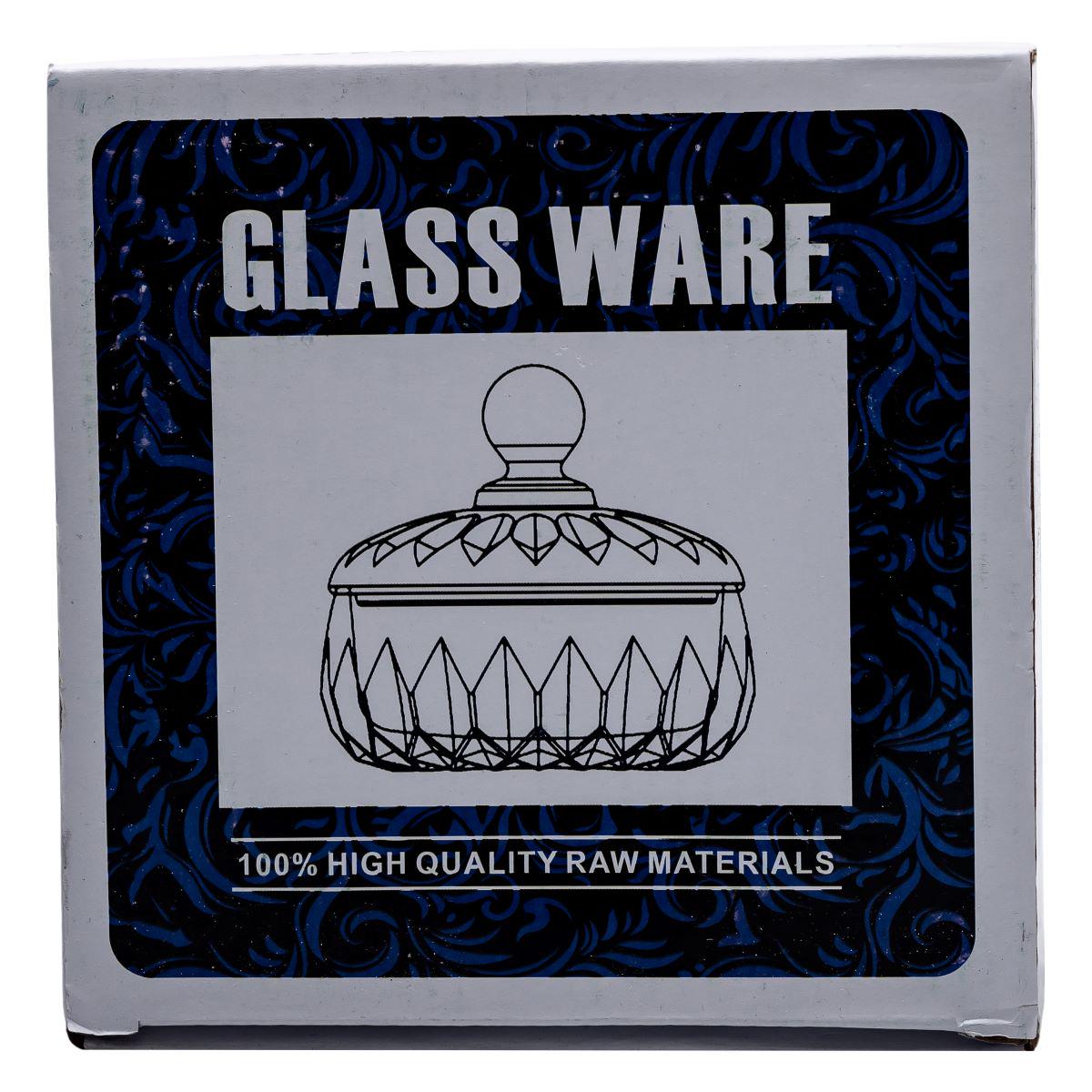 Цукерниця з кришкою HP-4-124 кругла скляна 13 см Прозорий (6983) - фото 9 Цукерниця з кришкою HP-4-124 кругла скляна 13 см Прозорий (6983) - фото 9