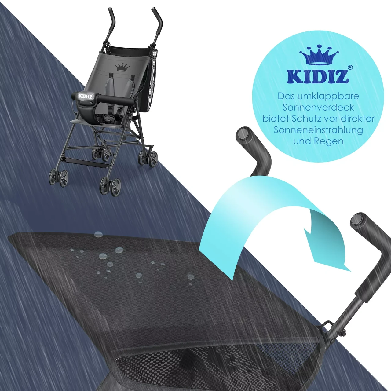 Коляска дитяча KIDIZ City-Pro 360° Темно-сірий - фото 4
