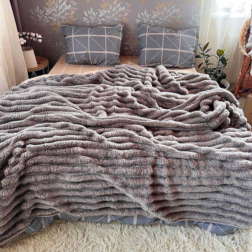 Плед в смужку євро 200х230 см Сірий (Д-Mpled003/2-06) - фото 1