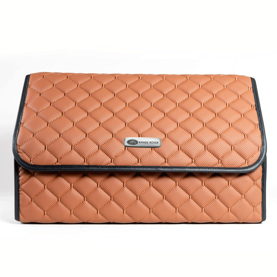 Сумка-органайзер с лого Range Rover в багажник CarsBAG Экокожа 30x50x30 см Коричневый (acb-1036-3-30х50х30-8)