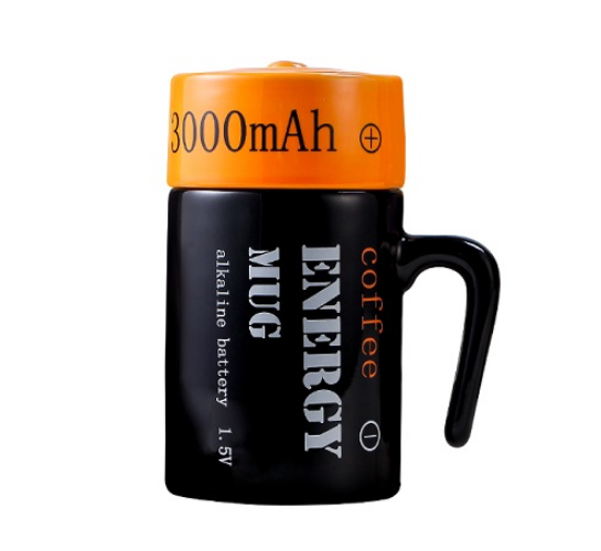 Чашка с крышкой Stenson Battery YG01184 350 мл