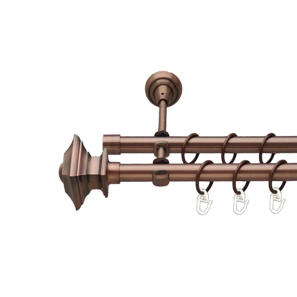 Карниз металевий Orvit Борджеза двохрядний 19/19 мм 240 см Медный (2364454373)