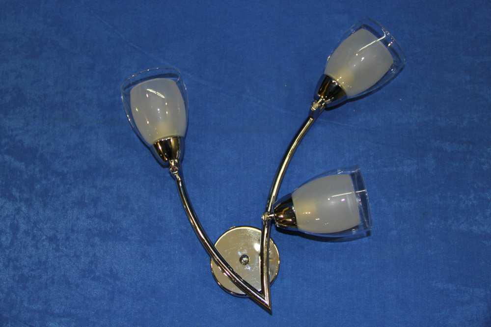 Бра с плафонами Ray B01340D/3 FGD+CR MIX Белый (IR005022)