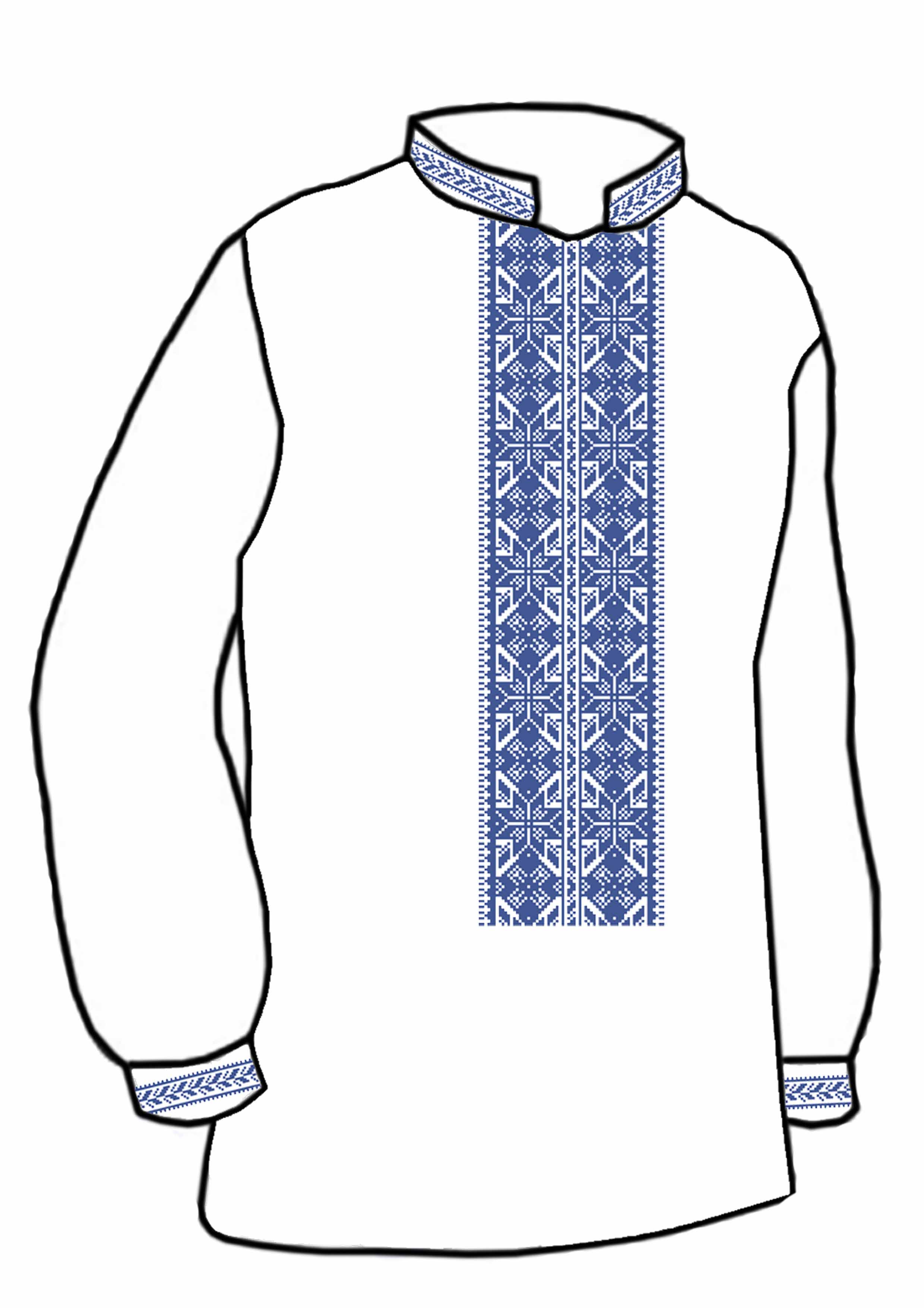 Заготовка для вышивки нитями или бисером/рубашка мужская не пошитая СЧД-229 домотканное полотно