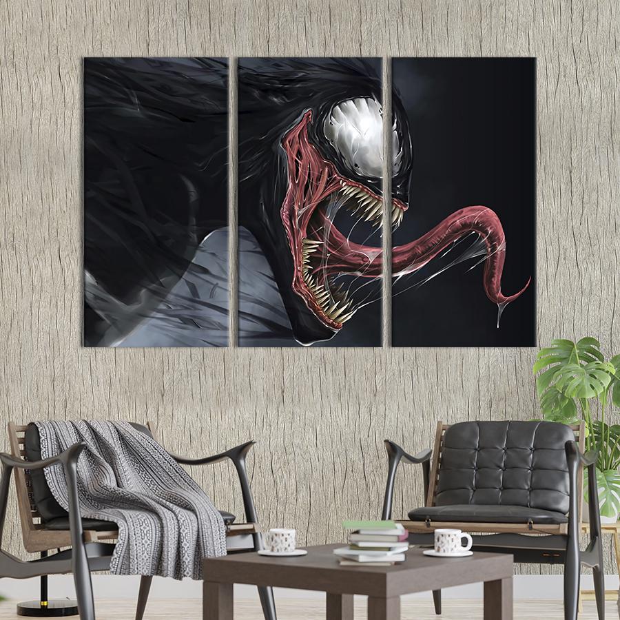 Модульная картина триптих Ужасный симбиот Веном 78x48 см (759-31)