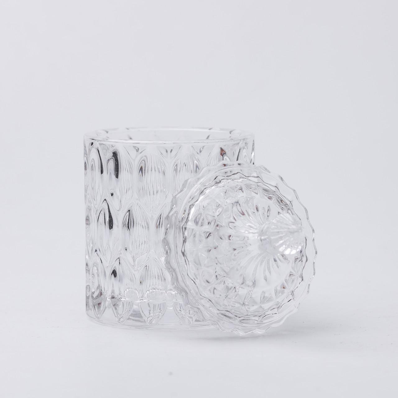 Сахарница с крышкой круглая стеклянная 7,5 см (6970) - фото 3