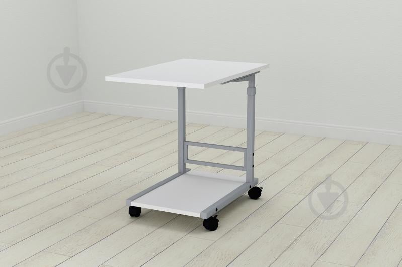 Стіл приставний Ferrum-decor Френу 62x40x60 метал Сірий ДСП Біле 16мм (FRE0015)