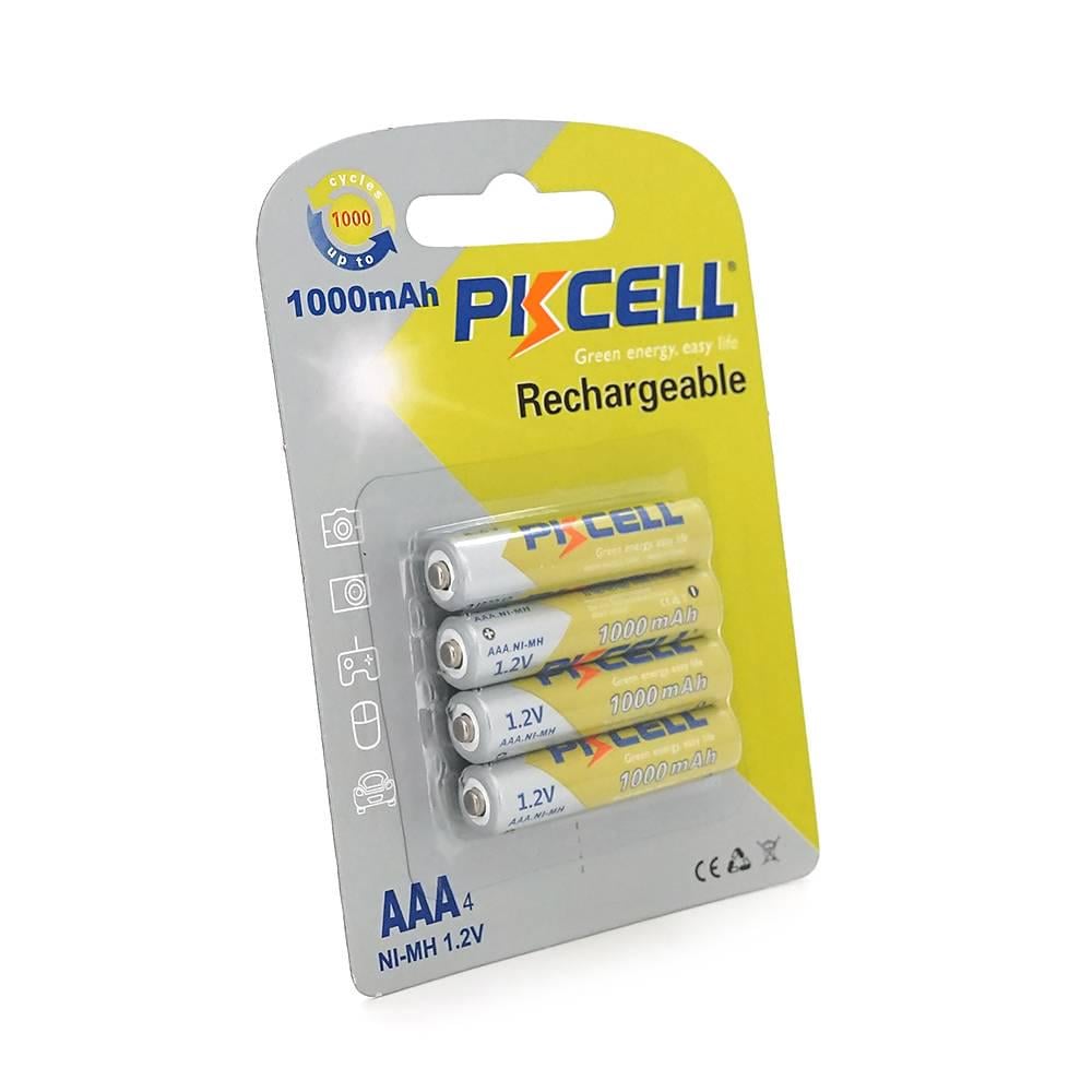 Акумулятор PKCELL Rechargeable Battery 1,2V AAA 1000mAh NiMH 4 штуки у блістері (29873)