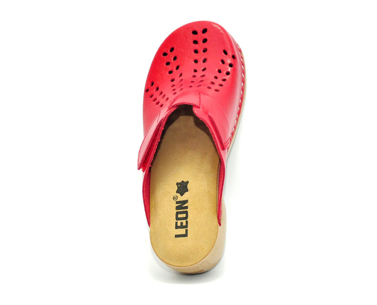 Женские сабо кожаные Leon PU161 р. 39 Красный - фото 4 Женские сабо кожаные Leon PU161 р. 39 Красный - фото 4